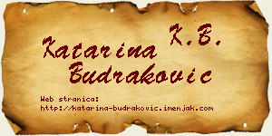 Katarina Budraković vizit kartica